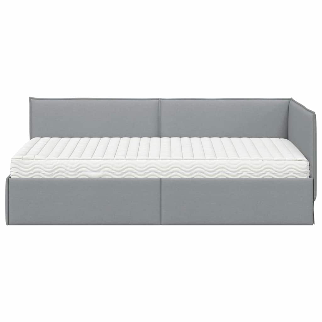 Struttura Letto Angolare con Materasso 2 pcs Grigio chiaro 3394013