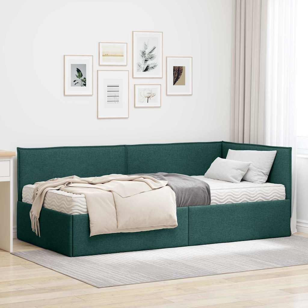 Struttura Letto Angolare con Materasso 2 pcs Verde Velluto 3394017