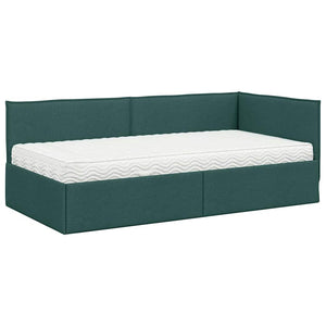 Struttura Letto Angolare con Materasso 2 pcs Verde Velluto 3394017
