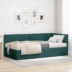 Struttura Letto Angolare con Materasso 2 pcs Verde Velluto 3394025