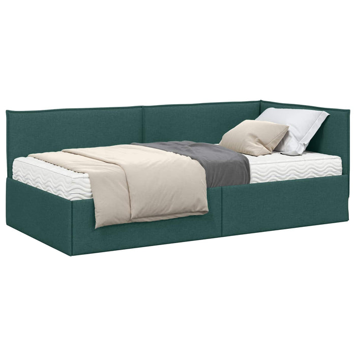 Struttura Letto Angolare con Materasso 2 pcs Verde Velluto 3394025