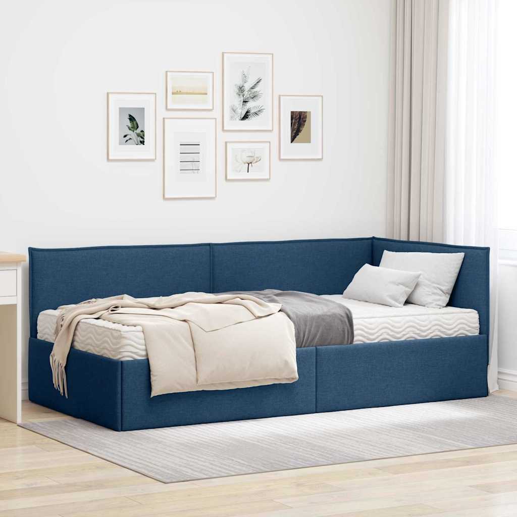 Struttura Letto Angolare con Materasso 2 pcs Blu Velluto 3394028