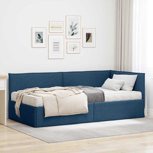 Struttura Letto Angolare con Materasso 2 pcs Blu Velluto 3394028