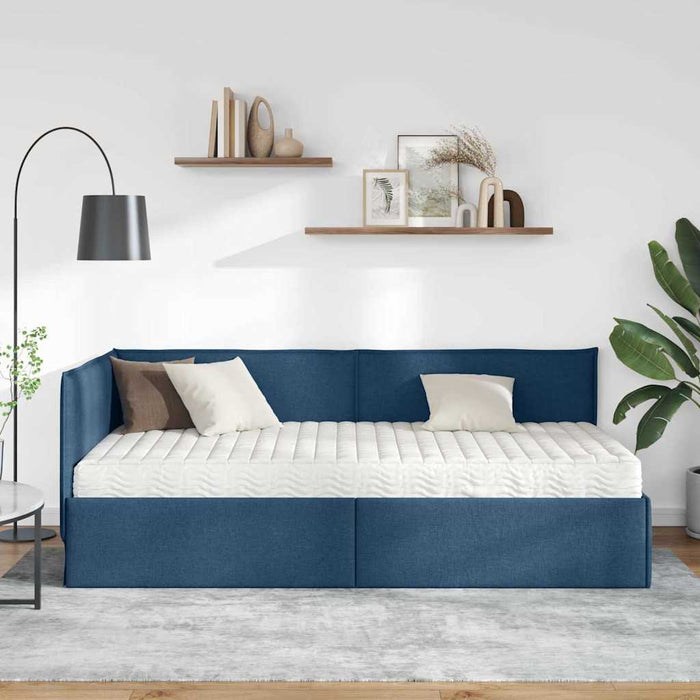 Struttura Letto Angolare con Materasso 2 pcs Blu Velluto 3394028