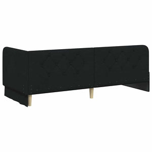 Cornice del letto ad angolo Nero 80 x 200 cm Tessuto 3394031