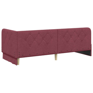 Cornice del letto ad angolo Rosso Vino 80 x 200 cm Tessuto 3394032