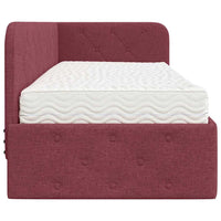 Cornice del letto ad angolo Rosso Vino 80 x 200 cm Tessuto 3394032