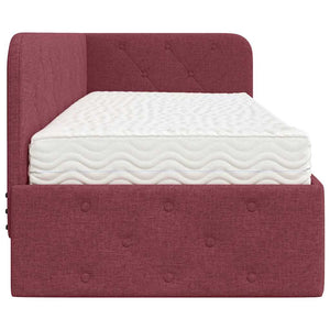 Cornice del letto ad angolo Rosso Vino 80 x 200 cm Tessuto 3394032