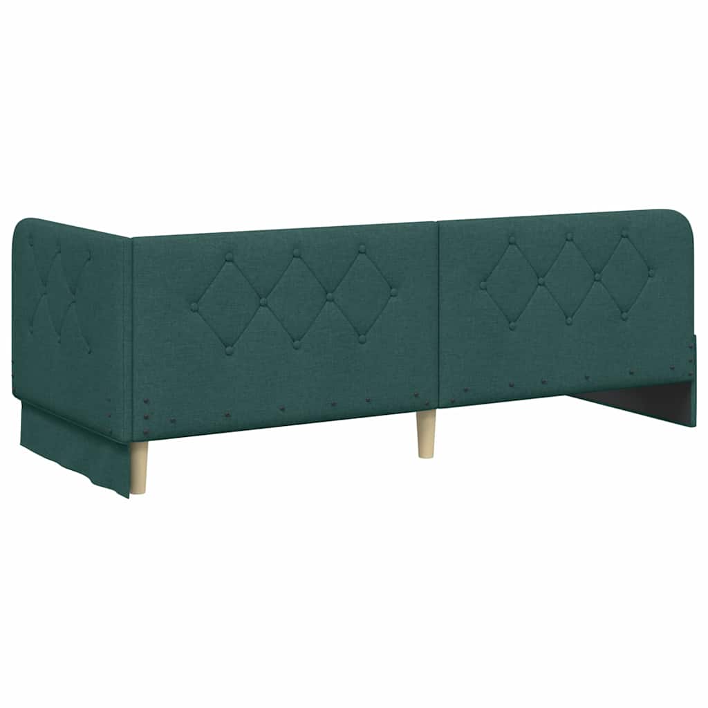 Cornice del letto ad angolo Verde Scuro 80 x 200 cm Tessuto 3394033