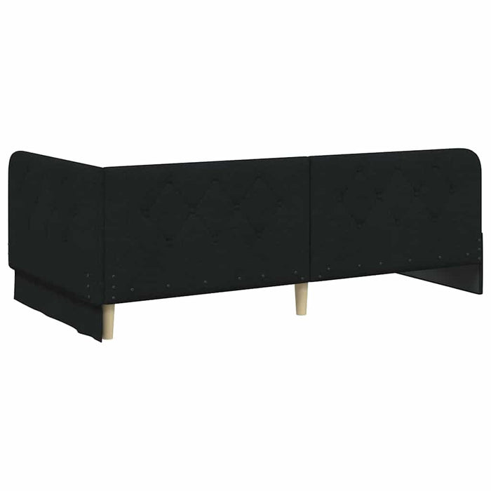 Cornice del letto ad angolo Nero 90 x 200 cm Tessuto 3394047