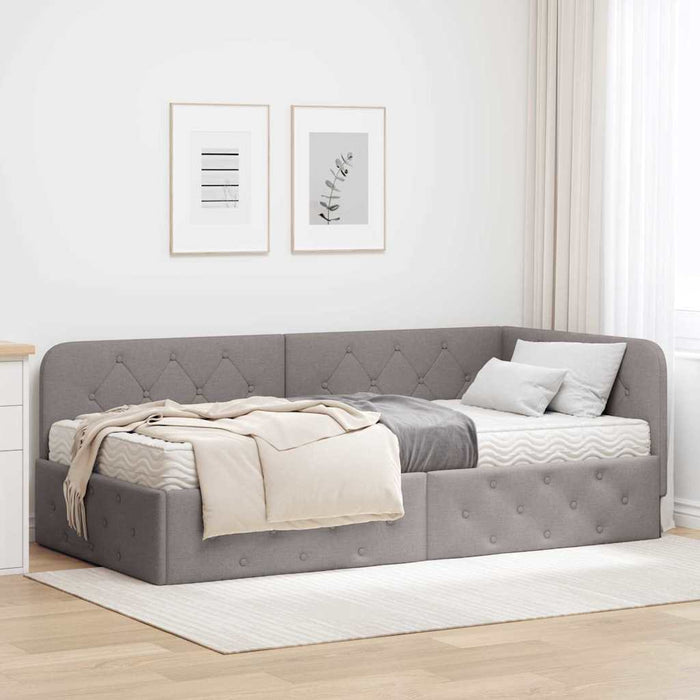Cornice del letto ad angolo Talpa 90 x 200 cm Tessuto