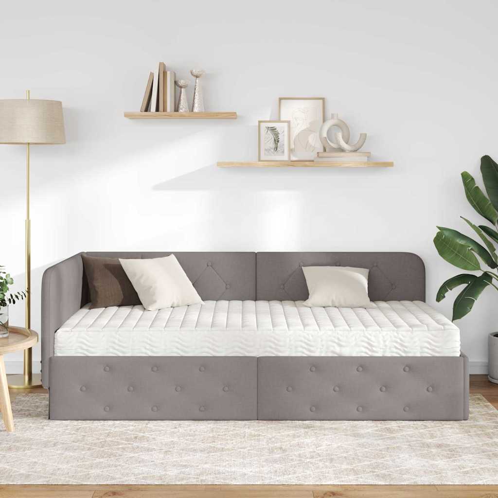 Cornice del letto ad angolo Talpa 90 x 200 cm Tessuto