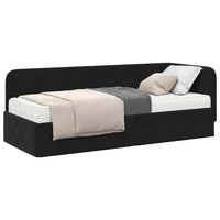 Cornice del letto ad angolo Nero 80 x 200 cm Velluto 3394067