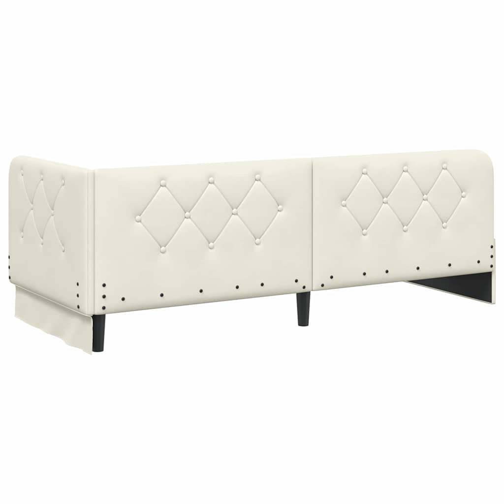 Cornice del letto ad angolo Crema 80 x 200 cm Velluto 3394069