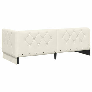 Cornice del letto ad angolo Crema 80 x 200 cm Velluto 3394069