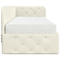 Cornice del letto ad angolo Crema 80 x 200 cm Velluto 3394069