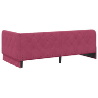 Cornice del letto ad angolo Rosso Vino 90 x 190 cm Velluto 3394076