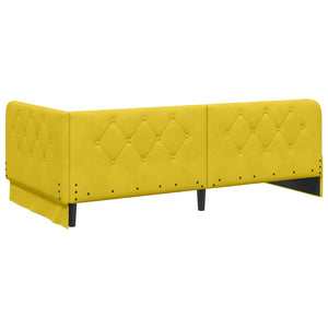 Cornice del letto ad angolo Giallo 90 x 190 cm Velluto 3394078