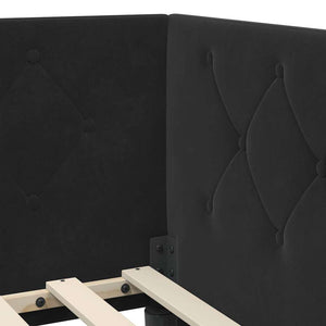 Cornice del letto ad angolo Nero 90 x 200 cm Velluto 3394087