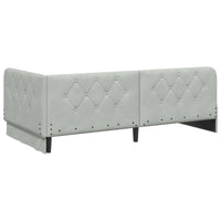 Cornice del letto ad angolo Grigio chiaro 100 x 200 cm Velluto 3394092