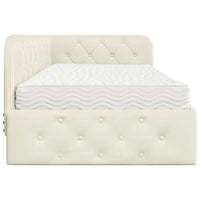 Cornice del letto ad angolo Crema 100 x 200 cm Velluto 3394099