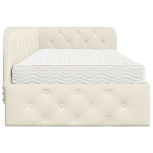 Cornice del letto ad angolo Crema 100 x 200 cm Velluto 3394099