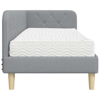 Cornice del letto ad angolo Grigio chiaro 80 x 200 cm Tessuto 3394101