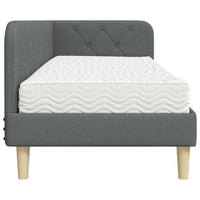 Cornice del letto ad angolo Grigio scuro 80 x 200 cm Tessuto 3394102