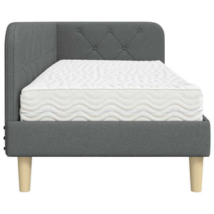 Cornice del letto ad angolo Grigio scuro 80 x 200 cm Tessuto 3394102