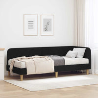 Cornice del letto ad angolo Nero 80 x 200 cm Tessuto