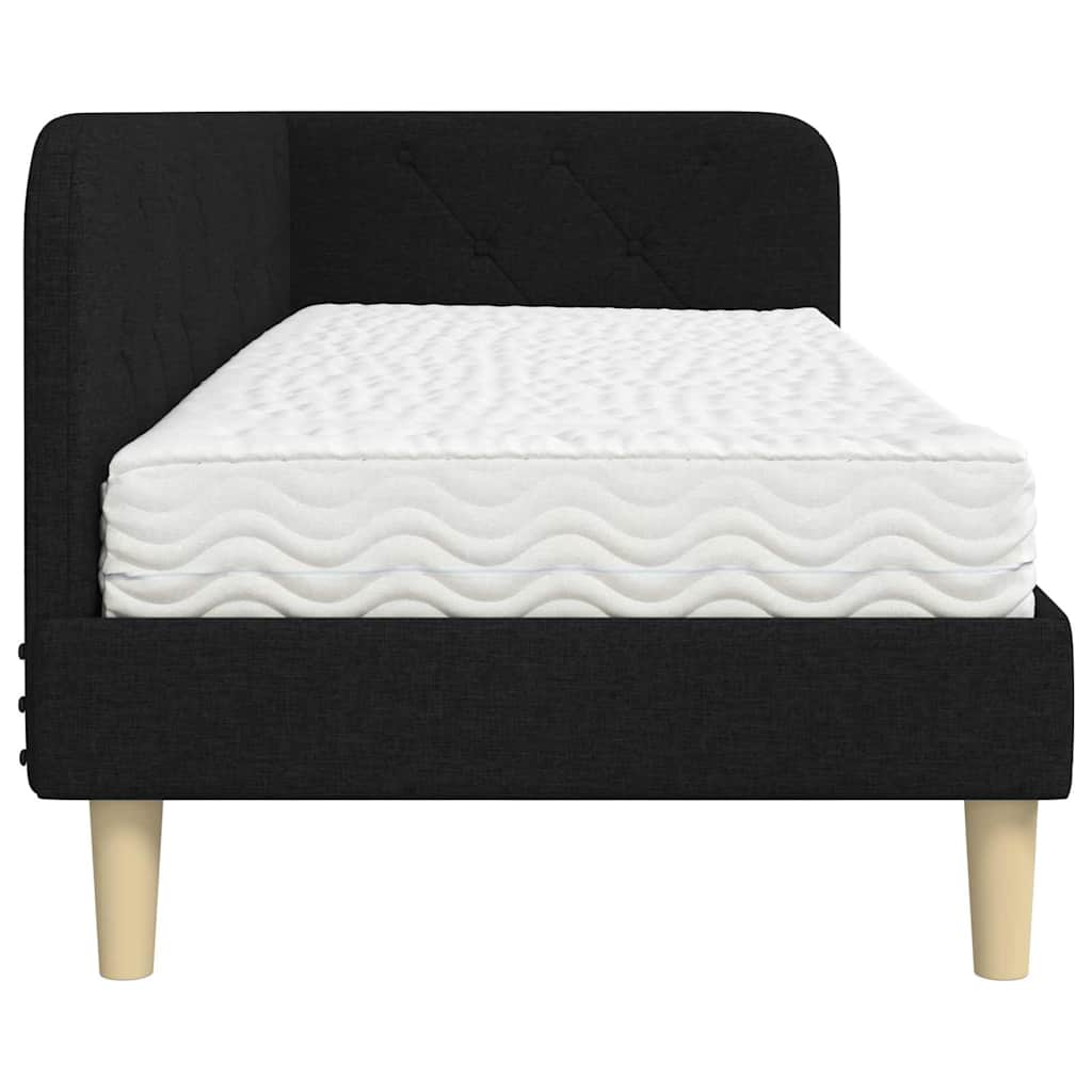 Cornice del letto ad angolo Nero 80 x 200 cm Tessuto 3394103