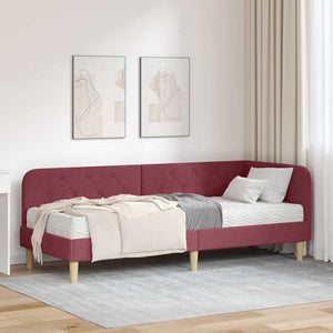 Cornice del letto ad angolo Rosso Vino 80 x 200 cm Tessuto 3394104