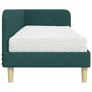 Cornice del letto ad angolo Verde Scuro 80 x 200 cm Tessuto 3394105