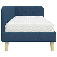 Cornice del letto ad angolo Blu 80 x 200 cm Tessuto 3394108