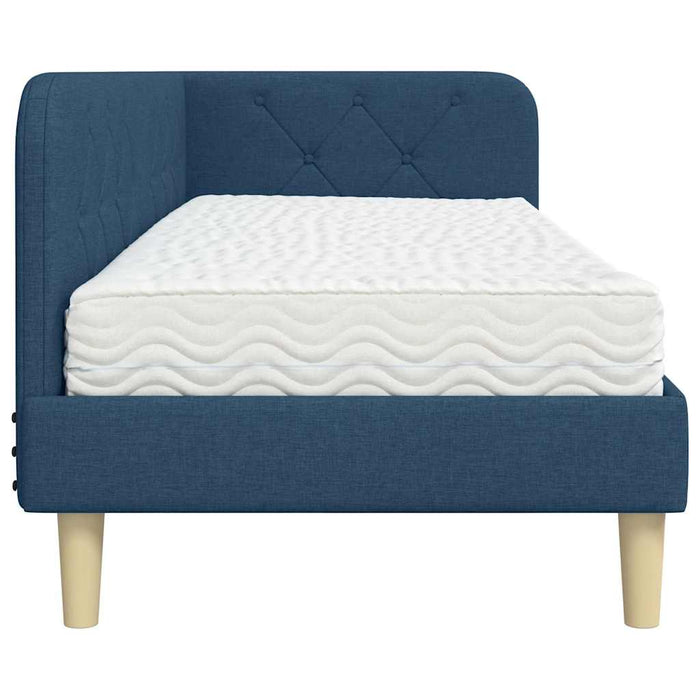 Cornice del letto ad angolo Blu 80 x 200 cm Tessuto 3394108