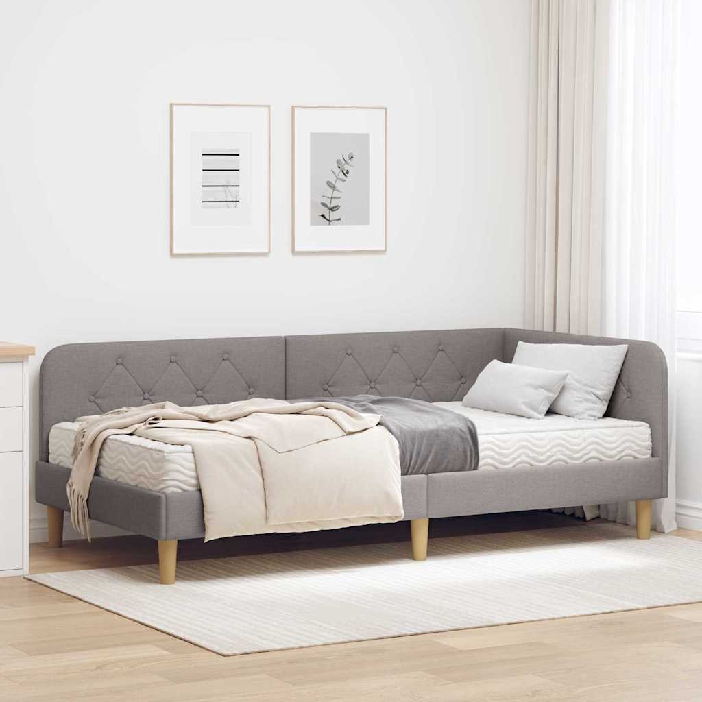 Cornice del letto ad angolo Talpa 90 x 190 cm Tessuto