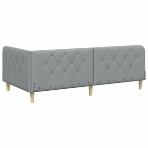 Cornice del letto ad angolo Grigio chiaro 90 x 200 cm Tessuto 3394117