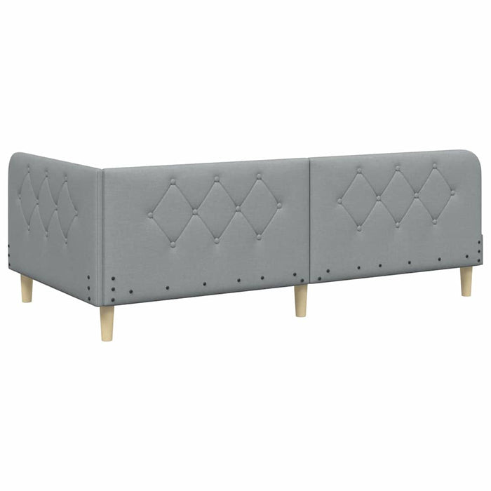 Cornice del letto ad angolo Grigio chiaro 90 x 200 cm Tessuto 3394117