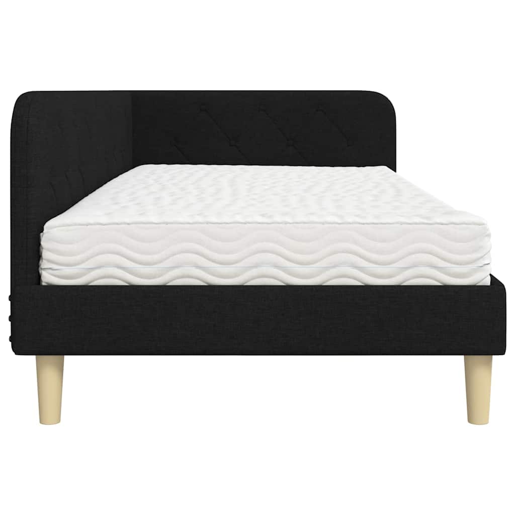 Cornice del letto ad angolo Nero 90 x 200 cm Tessuto 3394119