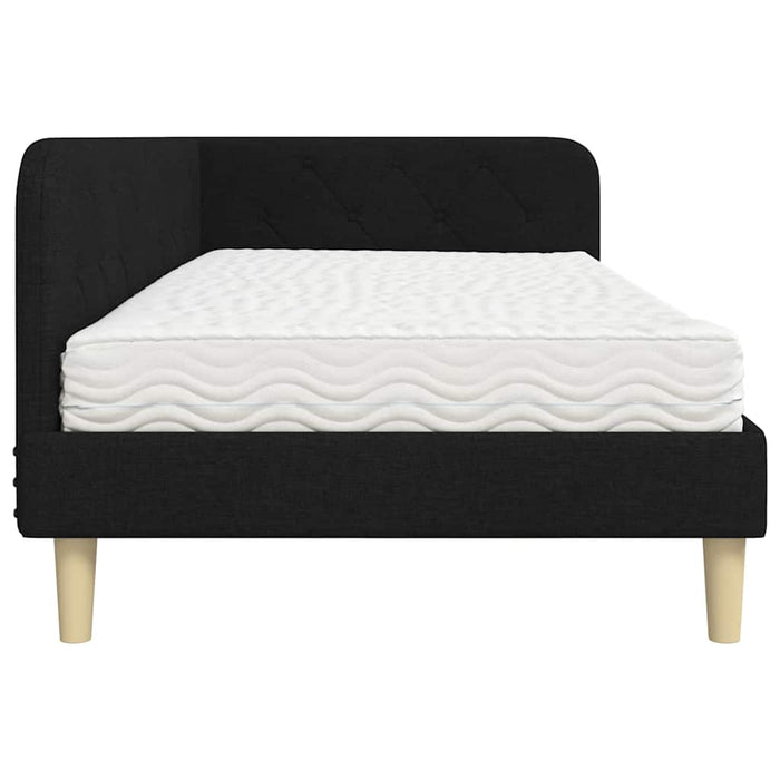 Cornice del letto ad angolo Nero 90 x 200 cm Tessuto 3394119