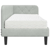 Cornice del letto ad angolo Grigio chiaro 80 x 200 cm Velluto 3394134