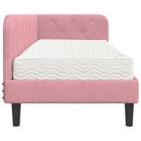 Cornice del letto ad angolo Rosa 80 x 200 cm Velluto 3394137