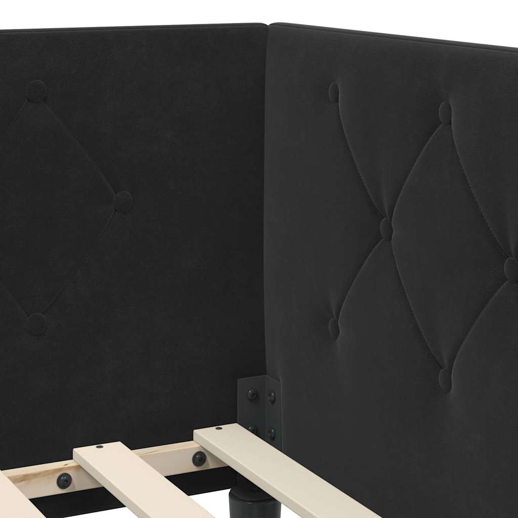 Cornice del letto ad angolo Nero 80 x 200 cm Velluto 3394139