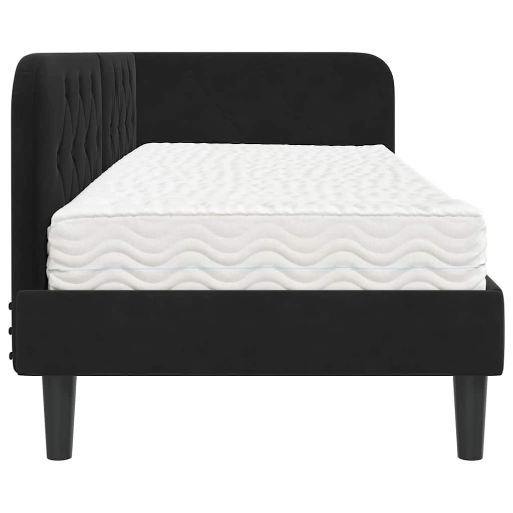 Cornice del letto ad angolo Nero 80 x 200 cm Velluto 3394139