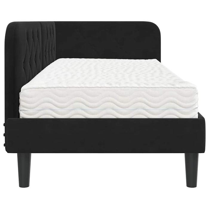 Cornice del letto ad angolo Nero 80 x 200 cm Velluto 3394139