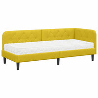 Cornice del letto ad angolo Giallo 80 x 200 cm Velluto 3394140