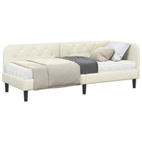 Cornice del letto ad angolo Crema 80 x 200 cm Velluto 3394141