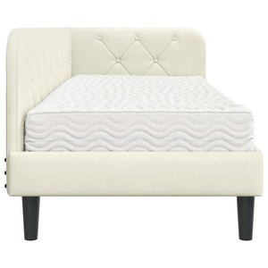 Cornice del letto ad angolo Crema 80 x 200 cm Velluto 3394141