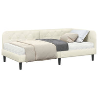 Cornice del letto ad angolo Crema 90 x 190 cm Velluto
