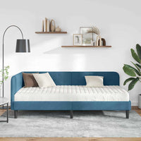 Cornice del letto ad angolo Blu 100 x 200 cm Velluto 3394163